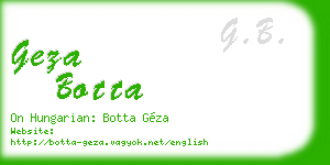 geza botta business card