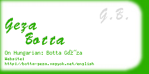 geza botta business card